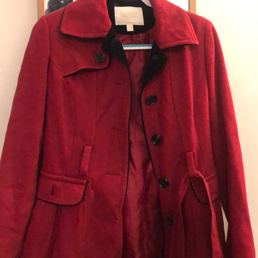 Laundry by Shelli Segal red wool peacoat